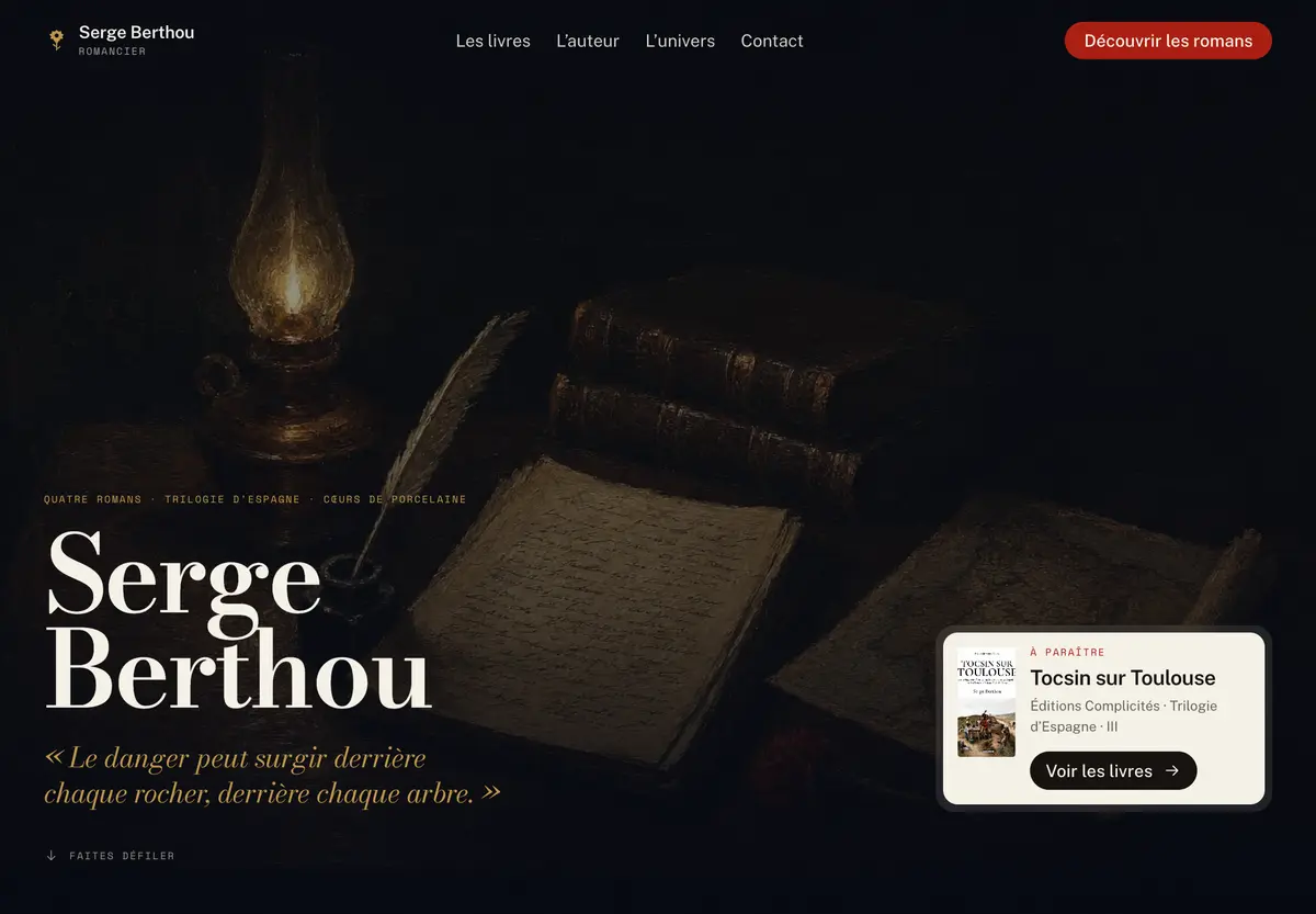 דף הבית של האתר של Serge Berthou